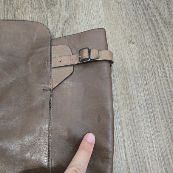 Alberto‎ Fermani Womens 8 Brown Leather Calf Riding Boots Buckle Accent Casual - Picture 2 of 9